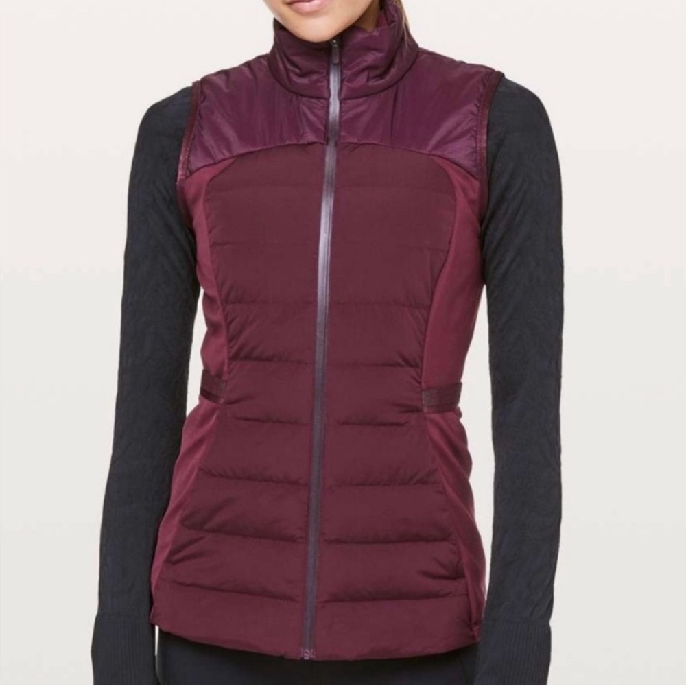 Lululemon Down for It All Burgundy Purple Vest 10